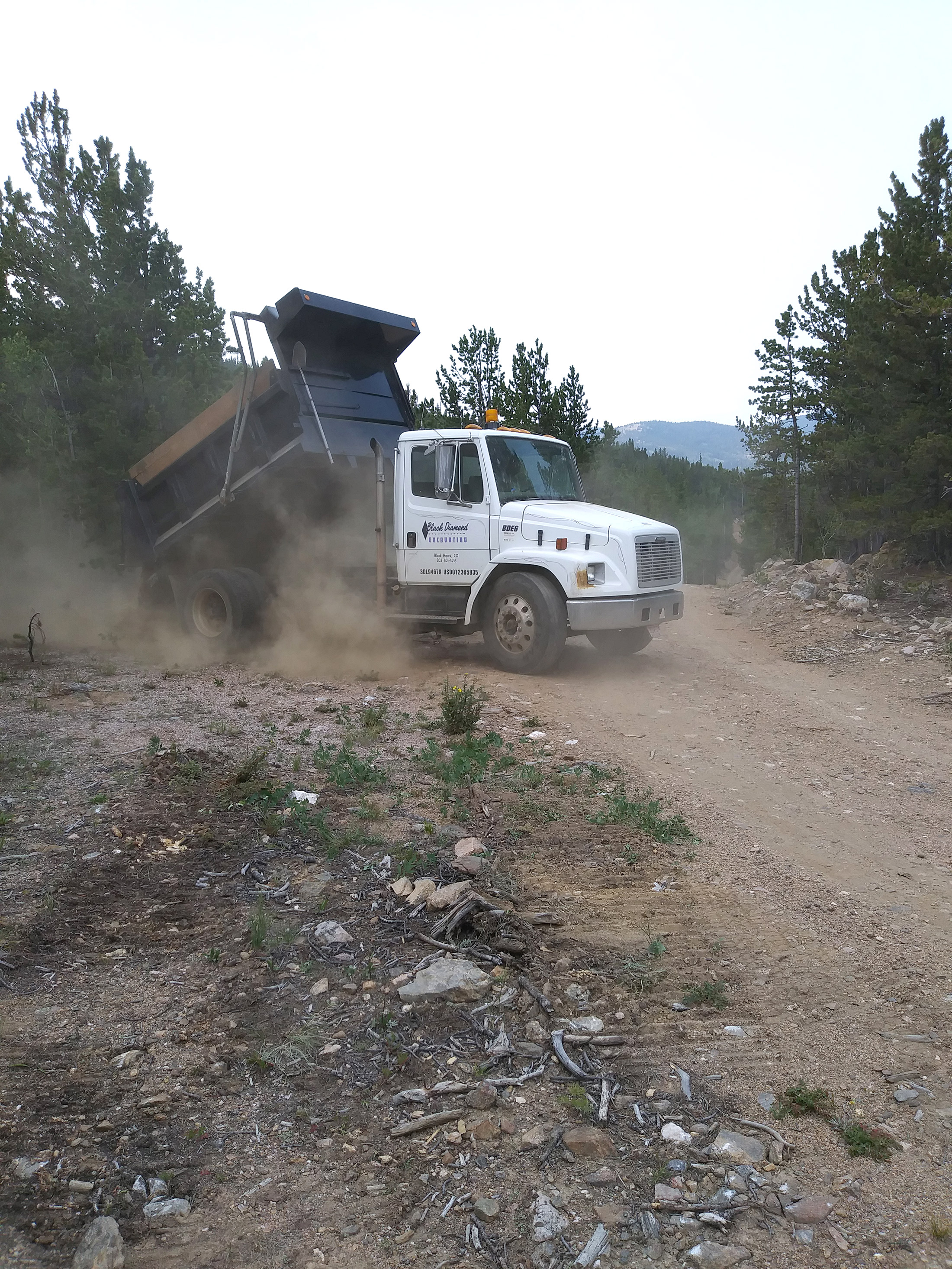 Black Diamond moving dirt from the road to Ted’s driveway